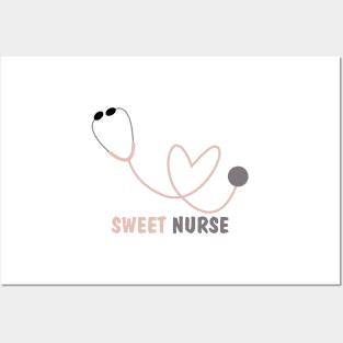 Pink Heart Stethoscope Magnet for sweet nurses Posters and Art